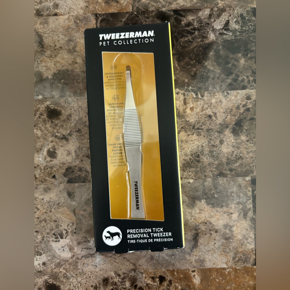 Tweezerman Pet Collection Precision Tick Removal Tweezer Animalcare Dog Cat New